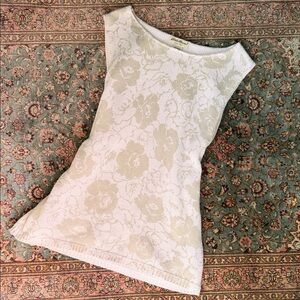 Eddie Bauer Cream Floral Blouse